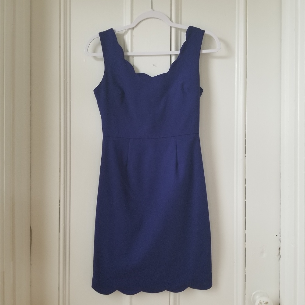 Little Blue Dress with Scallop Detailing